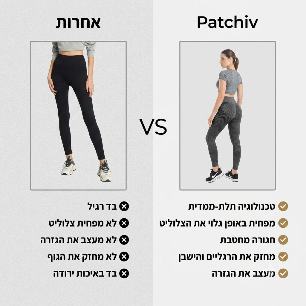 טייץ פיסול Patchiv™ | מחליק צלוליט ושורף קלוריות פי 3
